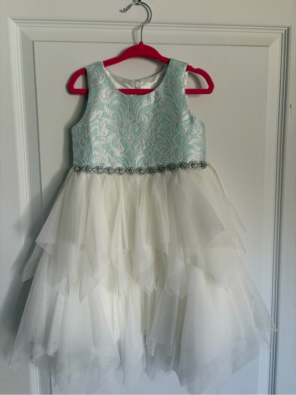 American Princess 2T Mint and Ivory Layered Tulle Party Dress